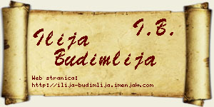 Ilija Budimlija vizit kartica